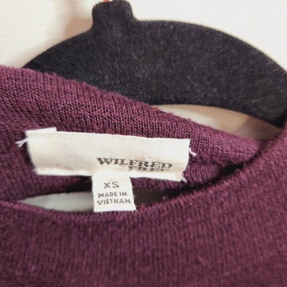 Aritzia Wilfred Free Moulton Burgundy Plum Knee Length Dress Minimalist - Picture 7 of 9